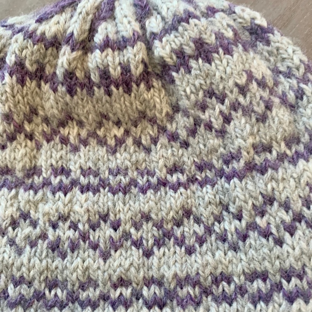 Hand Knit Fair Isle Wool Cap - Picture 5 of 5